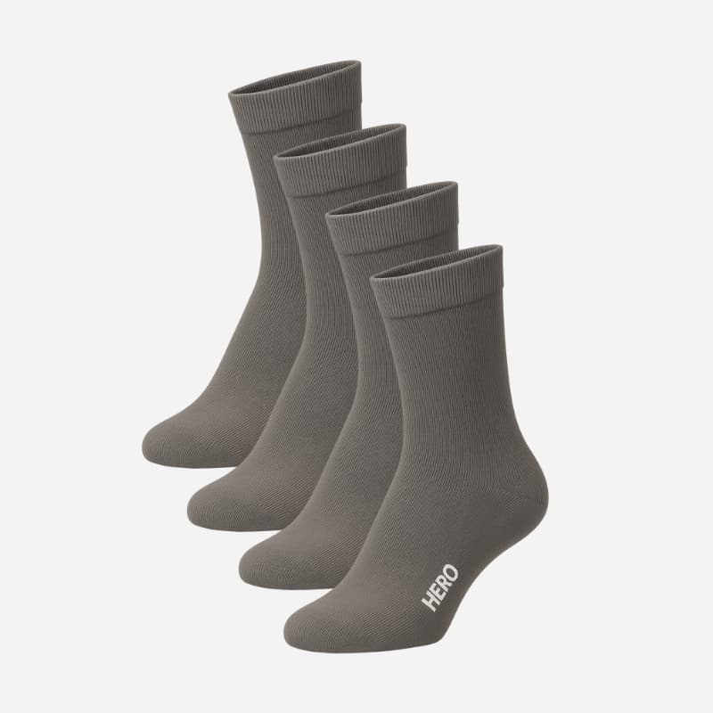 HERO Comfy Crew Socks - Dark Grey 4-pack (39-45)
