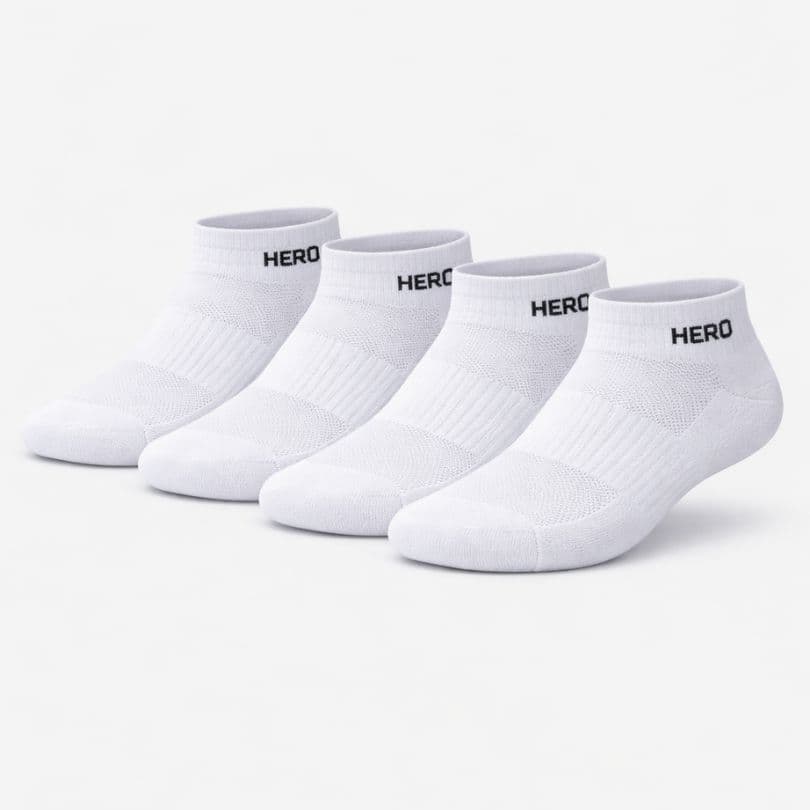 Sports Low Socks - White 4 párů