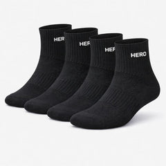 Sports Mid Socks - Black 4 párů