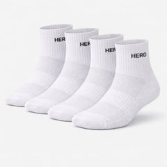 Sports Mid Socks - White 4 párů